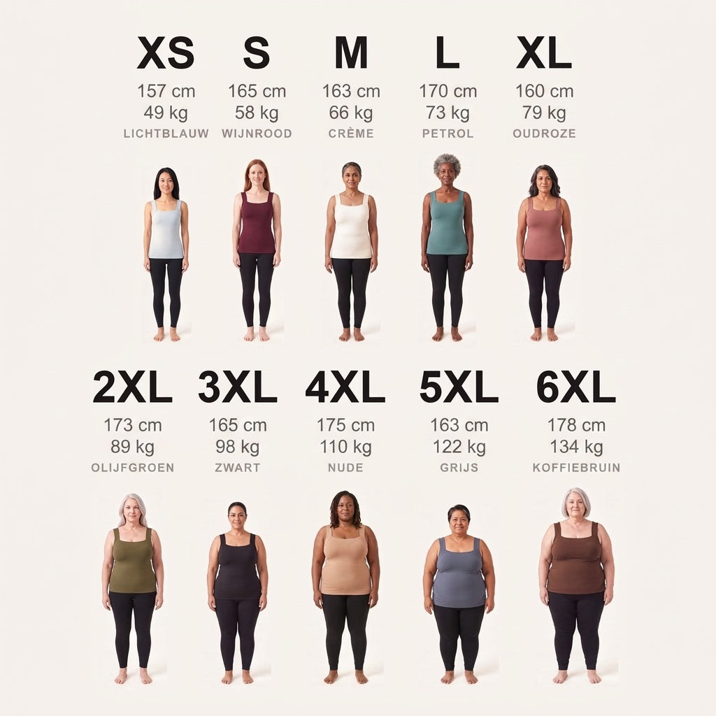 DraagRust maten XS t/m 6XL