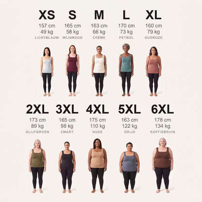 DraagRust maten XS t/m 6XL