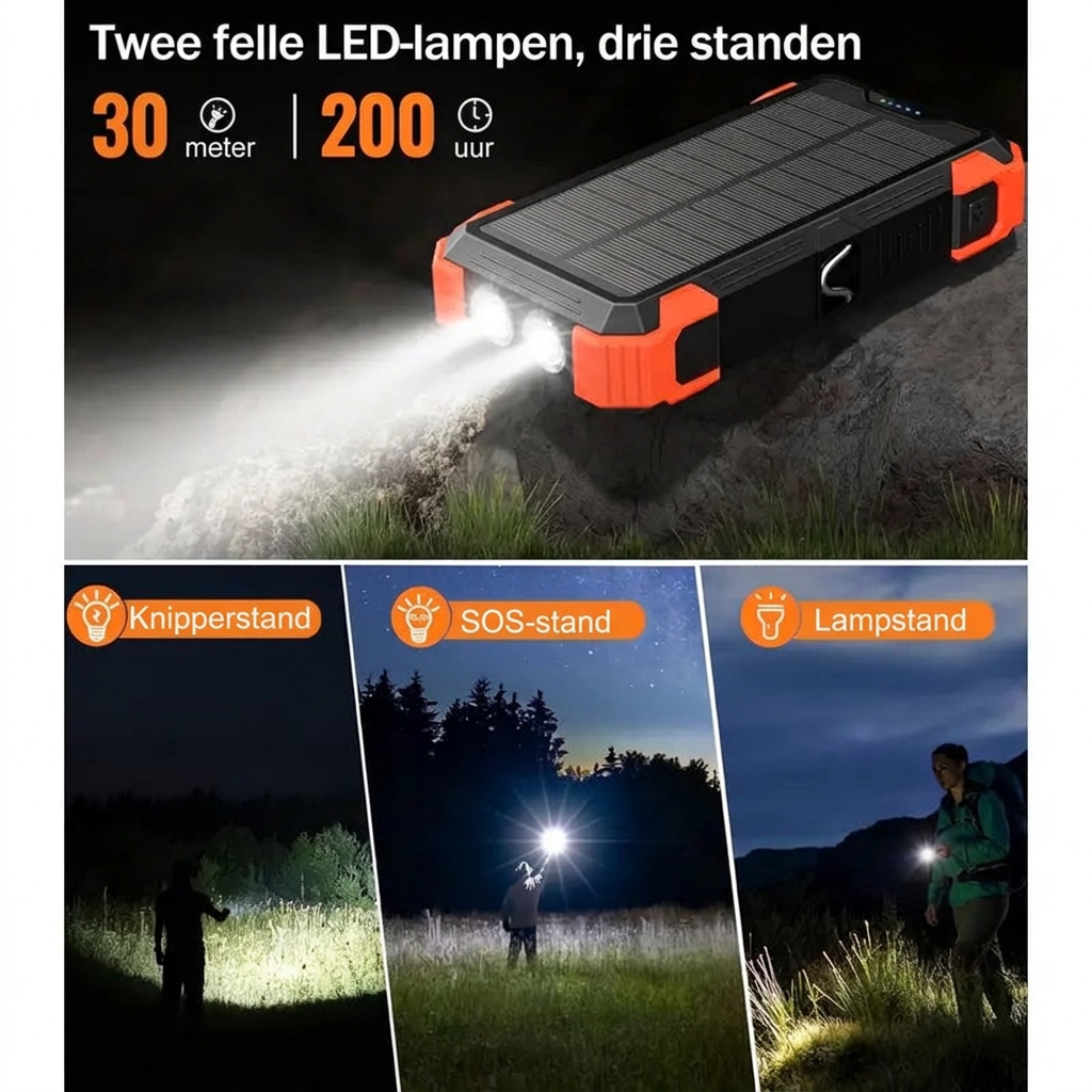 NoodStroom zonne-powerbank